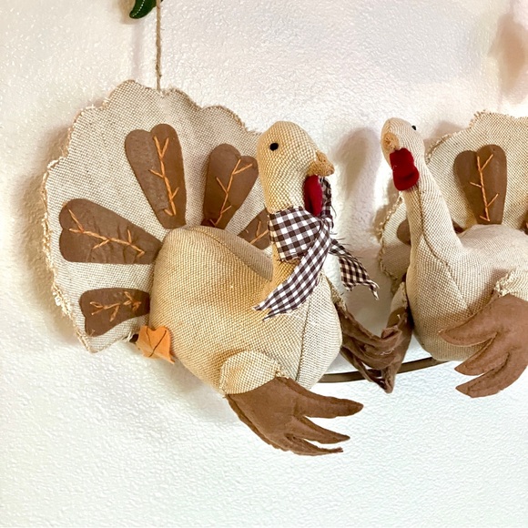 *RARE* Pottery Barn Kids Thanksgiving Turkey Decor Hanging Turkeys Branch Swing - Picture 4 of 10
